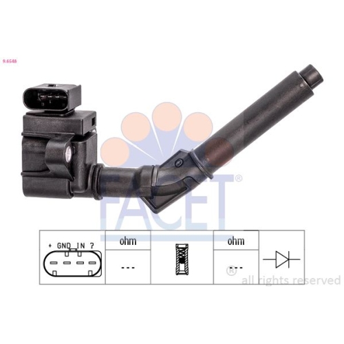 Ignition Coil Facet 9.6548 Made In Italy - Oe Equivalent for Mercedes Benz Dacia