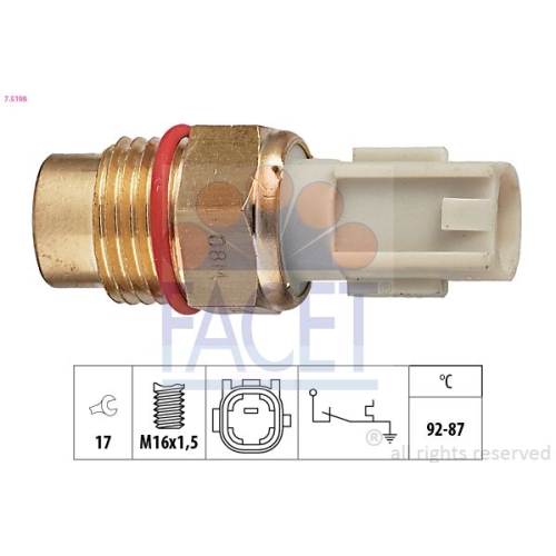 Temperaturschalter Kühlerlüfter Facet 7.5198 Made In Italy - Oe Equivalent für