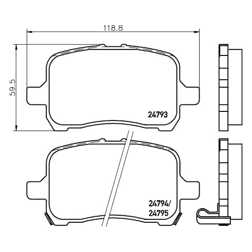 Bremsbelagsatz Scheibenbremse Hella Pagid 8DB 355 014-661 für Opel Chevrolet