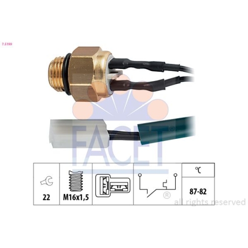 Temperaturschalter Kühlerlüfter Facet 7.5199 Made In Italy - Oe Equivalent für