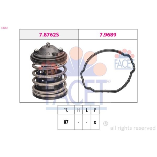 Thermostat Kühlmittel Facet 7.8762 Made In Italy - Oe Equivalent für Bmw