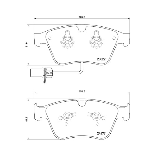 Bremsbelagsatz Scheibenbremse Hella Pagid 8DB 355 020-441 für Bentley