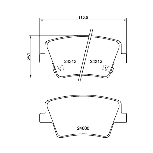 Bremsbelagsatz Scheibenbremse Hella Pagid 8DB 355 040-041 für Hyundai