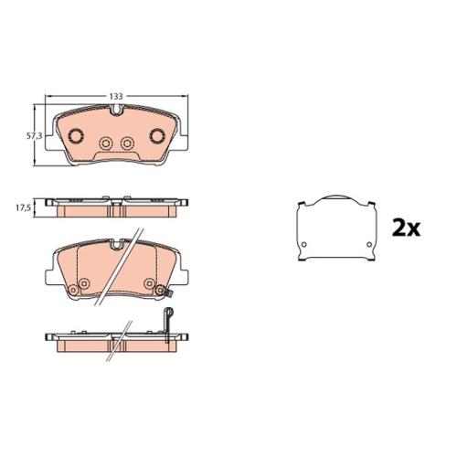 Bremsbelagsatz Scheibenbremse Trw GDB3646 für Hyundai Hinterachse