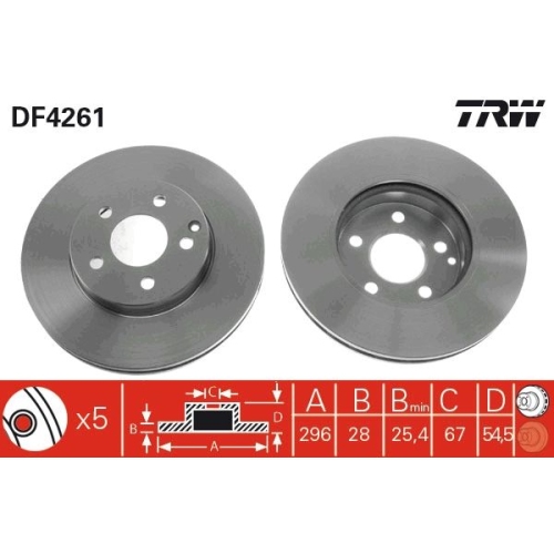 TRW 2X Bremsscheibe für Mercedes Benz