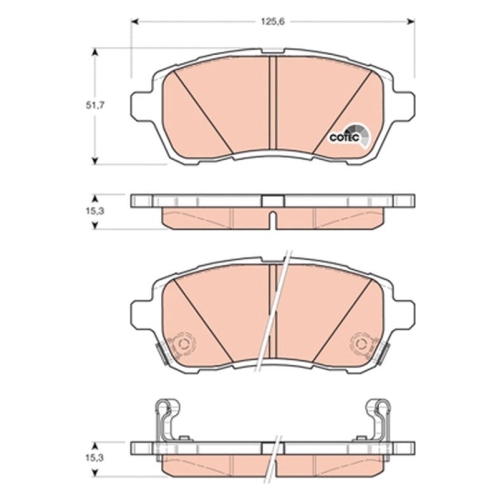 Kit De Plaquettes De Frein Frein À Disque Trw GDB3437 Cotec pour Daihatsu Ford