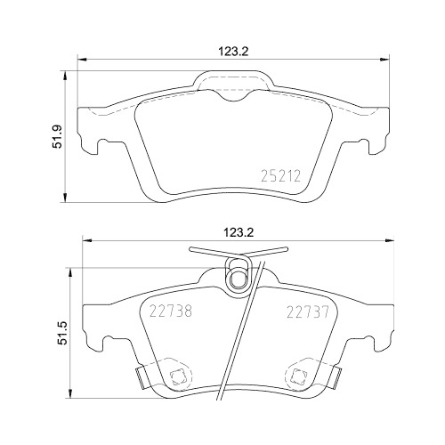 Bremsbelagsatz Scheibenbremse Hella Pagid 8DB 355 037-661 für Ford Hinterachse