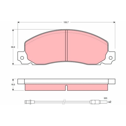 Bremsbelagsatz Scheibenbremse Trw GDB344 für Opel Renault Vauxhall Vorderachse