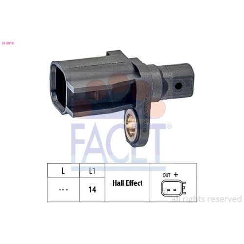 Sensor Raddrehzahl Facet 21.0018 Made In Italy - Oe Equivalent für Ford Mazda