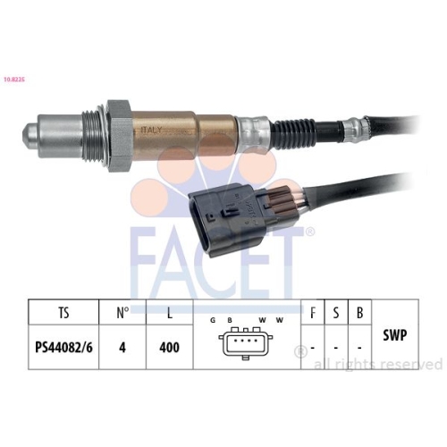 Lambdasonde Facet 10.8225 Made In Italy - Oe Equivalent für Nissan Renault Dacia