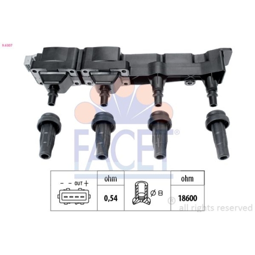 Zündspule Facet 9.6307 Oe Equivalent für Citroën Peugeot Hitachi