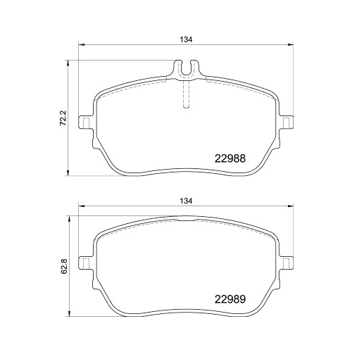 Bremsbelagsatz Scheibenbremse Hella Pagid 8DB 355 037-961 für Mercedes Benz