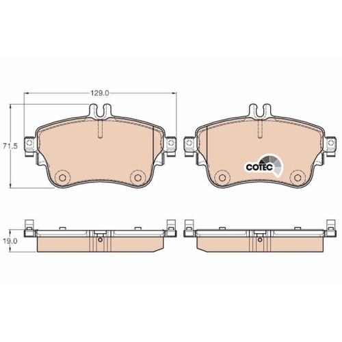 Bremsbelagsatz Scheibenbremse Trw GDB1933 Cotec für Mercedes Benz Mercedes Benz