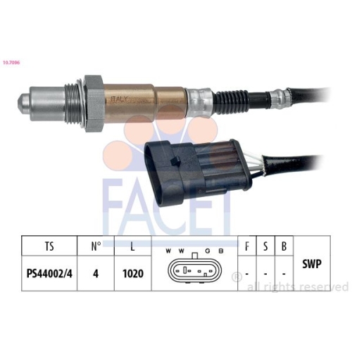 Lambdasonde Facet 10.7096 Made In Italy - Oe Equivalent für Fiat Lancia