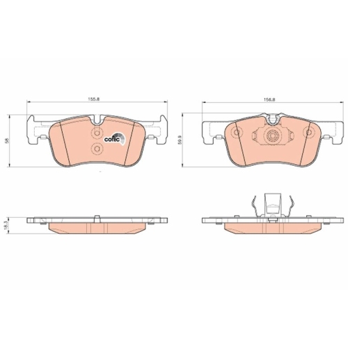 Bremsbelagsatz Scheibenbremse Trw GDB1935 Cotec für Bmw Vorderachse