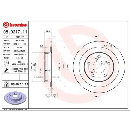 2X Brembo Bremsscheibe Hinterachse Prime Line - Uv Coated für Honda