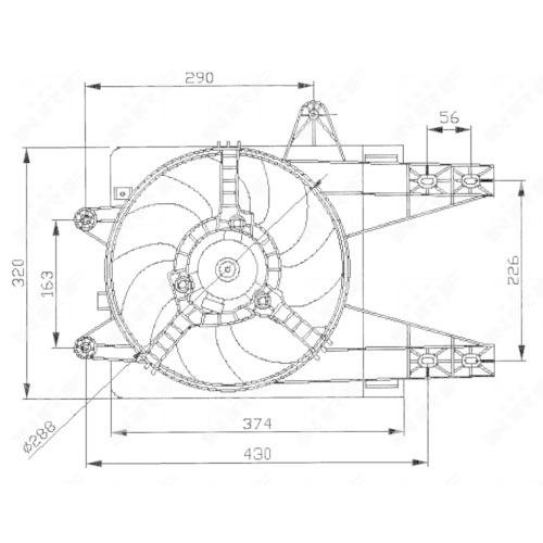 Lüfter Motorkühlung Nrf 47038 für Fiat Lancia Für Fahrzeuge Ohne Klimaanlage