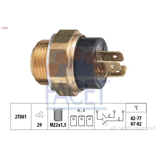 Temperaturschalter Kühlerlüfter Facet 7.5604 Made In Italy - Oe Equivalent für