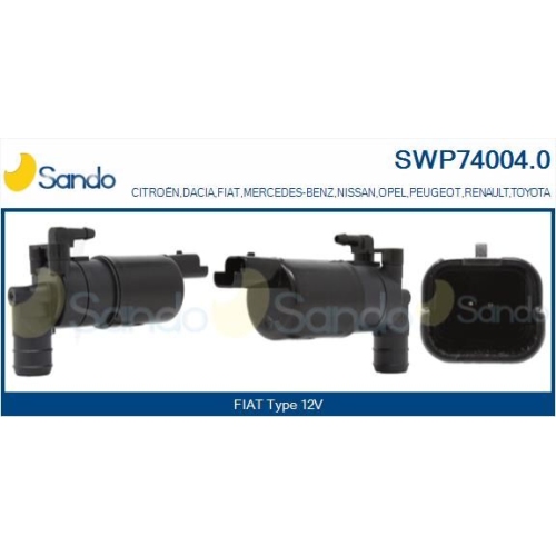 Waschwasserpumpe Scheibenreinigung Sando SWP74004.0 für Fiat Mercedes Benz Dacia