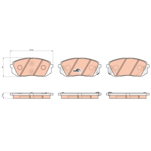 Bremsbelagsatz Scheibenbremse Trw GDB3530 Cotec für Hyundai Kia Hinterachse