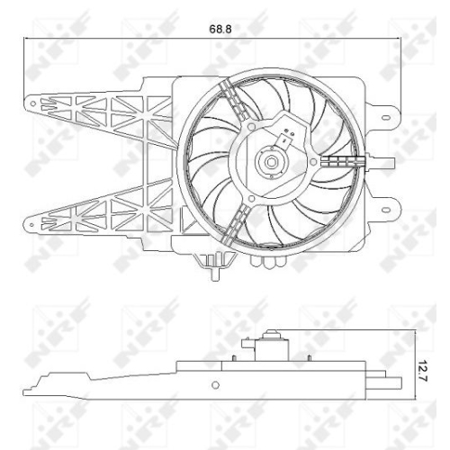 Lüfter Motorkühlung Nrf 47248 für Fiat Für Fahrzeuge Ohne Klimaanlage