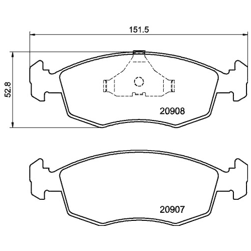 Bremsbelagsatz Scheibenbremse Hella Pagid 8DB 355 007-331 für Ford Vorderachse