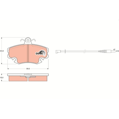 Brake Pad Set Disc Brake Trw GDB400 Cotec for Peugeot Renault Dacia Front Axle