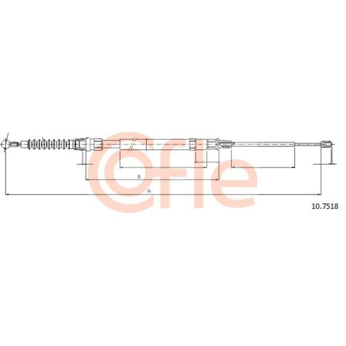 Seilzug Feststellbremse Cofle 10.7518 für Audi Seat Skoda VW Vag Hinten Links