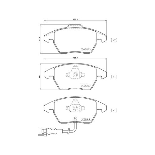 Bremsbelagsatz Scheibenbremse Brembo P85146 Prime Line für Audi Seat Skoda VW