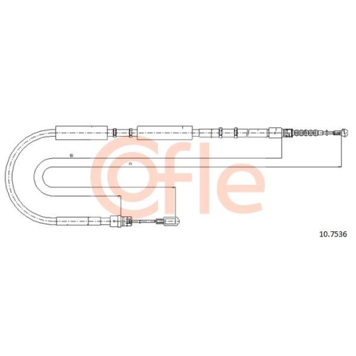 Seilzug Feststellbremse Cofle 10.7536 für Audi Seat Vag Hinten Rechts