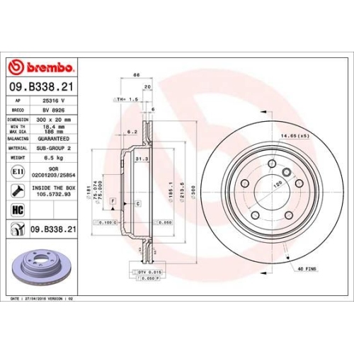 2X Brembo Bremsscheibe Hinterachse Prime Line - Uv Coated für Bmw