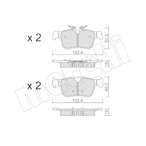 Bremsbelagsatz Scheibenbremse Metelli 22-1390-0 für Volvo Hinterachse