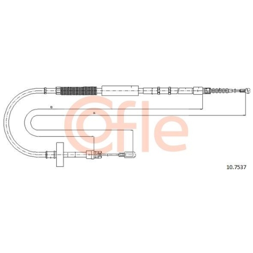 Seilzug Feststellbremse Cofle 10.7537 für Audi Seat Vag Hinten Links