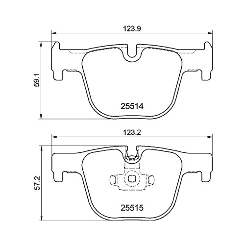 Bremsbelagsatz Scheibenbremse Hella Pagid 8DB 355 019-781 für Bmw Hinterachse