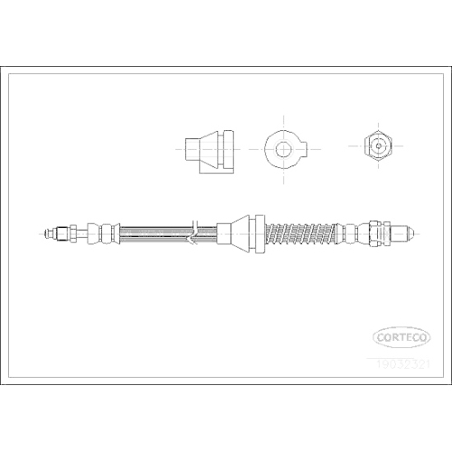 Bremsschlauch Corteco 19032321 für Ford Vorderachse