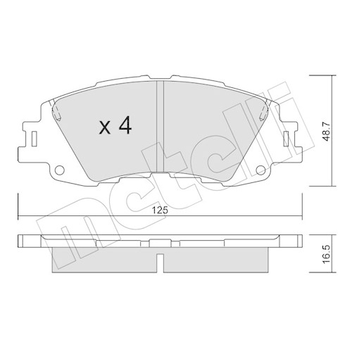 Bremsbelagsatz Scheibenbremse Metelli 22-1410-0 für Toyota Vorderachse