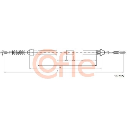 Seilzug Feststellbremse Cofle 10.7622 für VW Vag Hinten Links Rechts