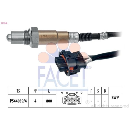 Lambdasonde Facet 10.7342 Made In Italy - Oe Equivalent für Opel Saab Vauxhall