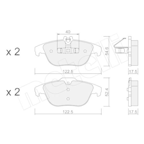 Bremsbelagsatz Scheibenbremse Metelli 22-0666-2 für Mercedes Benz Mercedes Benz