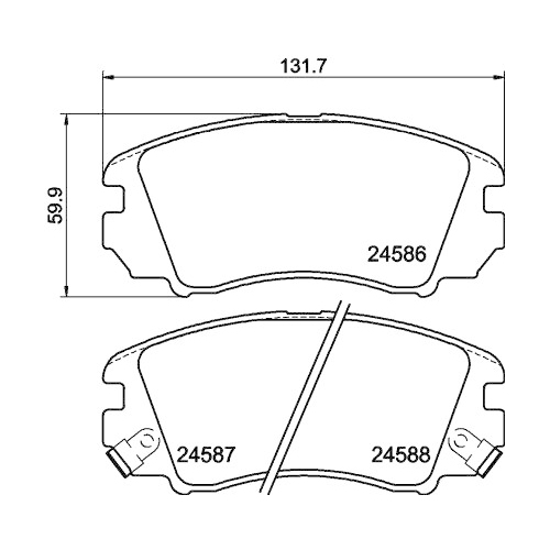 Bremsbelagsatz Scheibenbremse Hella Pagid 8DB 355 013-521 für Hyundai Kia