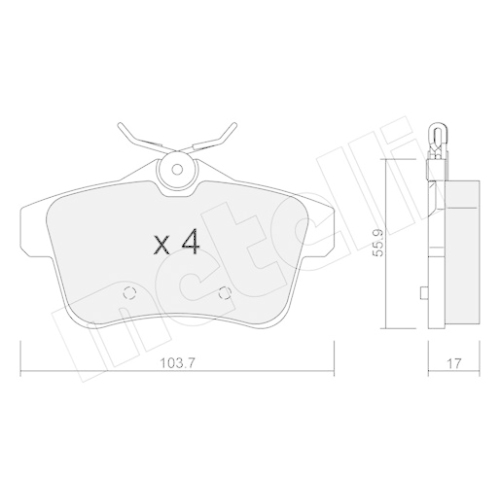 Bremsbelagsatz Scheibenbremse Metelli 22-0855-0 für Citroën Peugeot DS