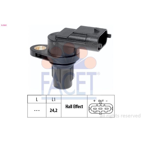 Sensor Rpm Facet 9.0361 Made In Italy - Oe Equivalent for Alfa Romeo Chrysler VW