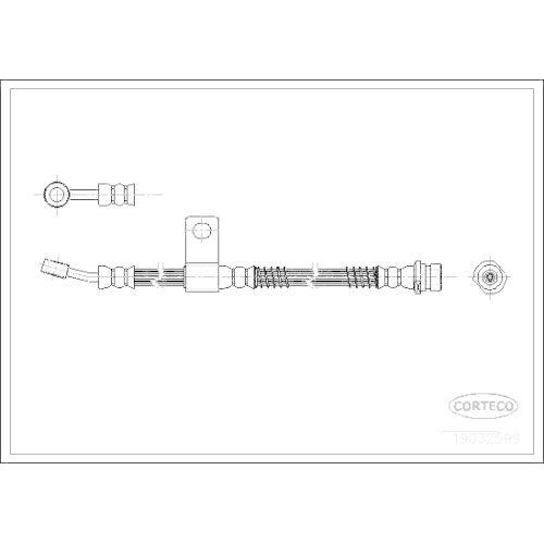 Bremsschlauch Corteco 19032599 für Hyundai Vorderachse Rechts Rechts