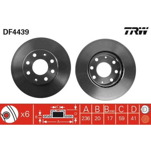 TRW 2X Bremsscheibe Vorderachse für Chevrolet Daewoo