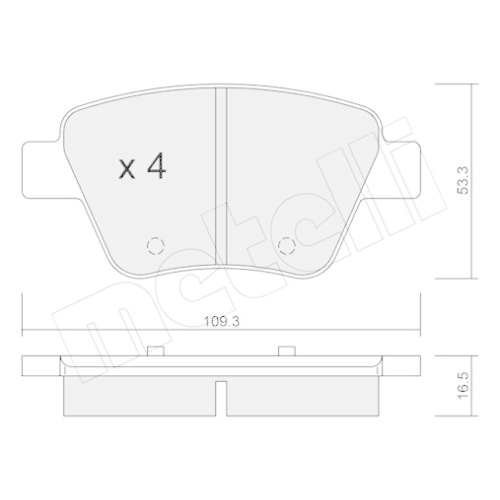 Bremsbelagsatz Scheibenbremse Metelli 22-0889-0 für Audi Seat Skoda VW