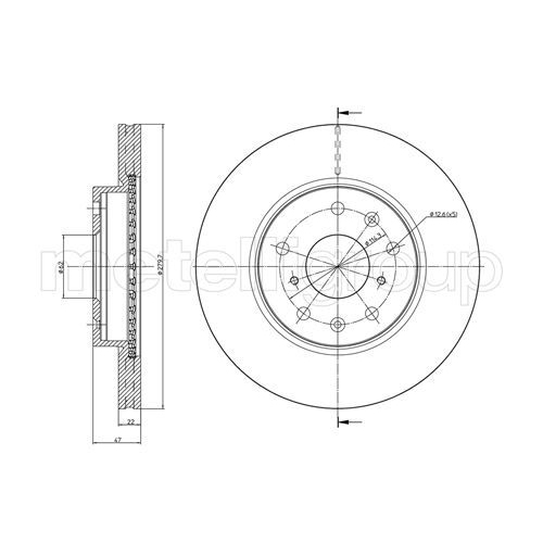 Metelli 2X Bremsscheibe Vorderachse für Fiat Suzuki