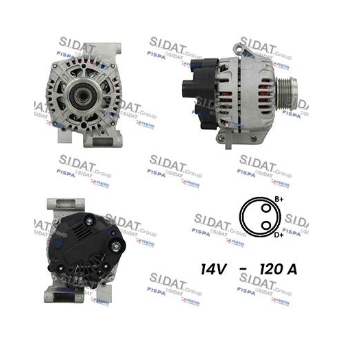 Generator Sidat A12VA0139A2 für Alfa Romeo Fiat Lancia