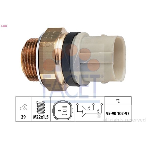 Temperaturschalter Kühlerlüfter Facet 7.5652 Made In Italy - Oe Equivalent für