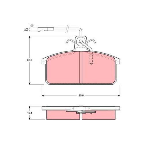 Bremsbelagsatz Scheibenbremse Trw GDB422 für Fiat Lancia Seat Autobianchi