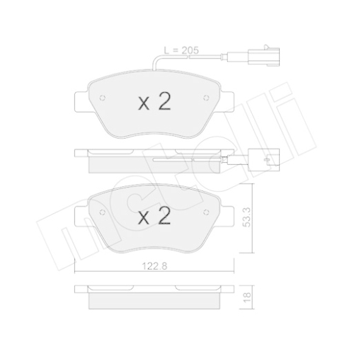 Brake Pad Set Disc Brake Metelli 22-0321-3 for Alfa Romeo Citroën Fiat Peugeot